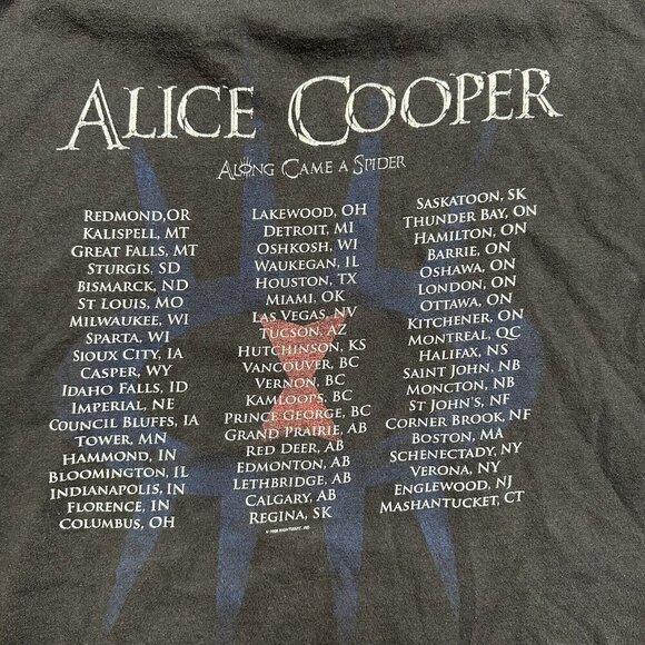 Vintage Y2K Alice Cooper Tour T-Shirt Sz L Rock Band Along Came A Spider 2008 - Picture 4 of 8